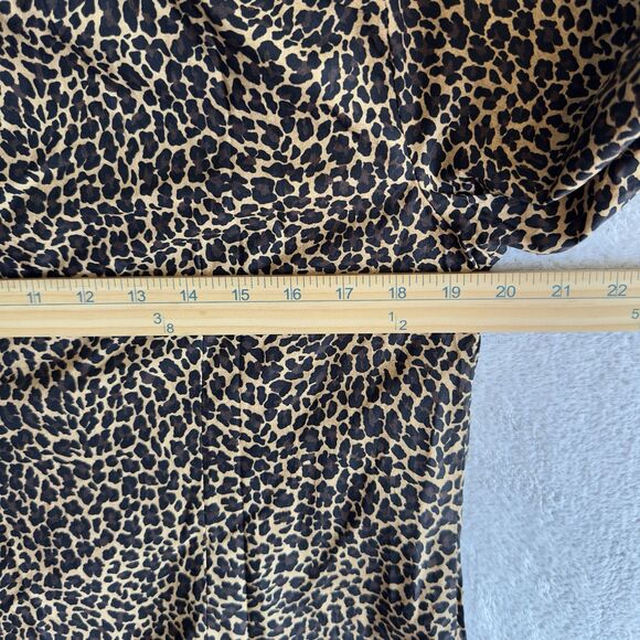 J. Crew Women's Medium Shirt Animal Leopard Cheetah Print Blouse Button Front - Picture 6 of 8
